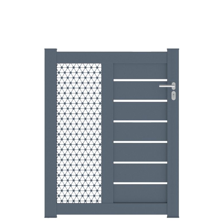 Portillon aluminium Catane décor moucharabieh