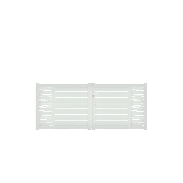 Portail battant CATANE ligne H alu H.136 x l.300 blanc RAL 9016 brillant D Main Image