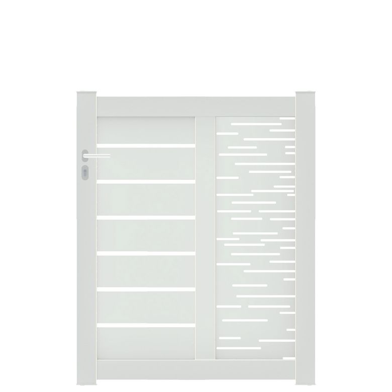 Portillon CATANE ligne horizontale alu H.136 x l.100 blanc RAL 9016 brillant D Main Image