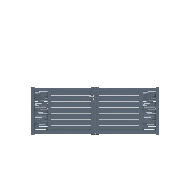 Portail battant Aluminium Catane ligne horizontale