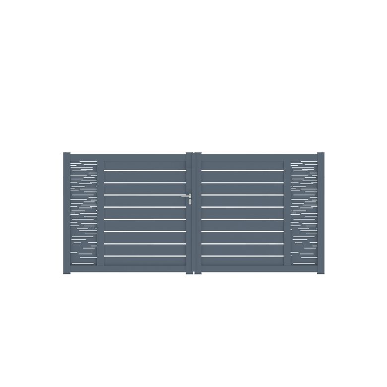 Portail battant Aluminium Catane ligne horizontale