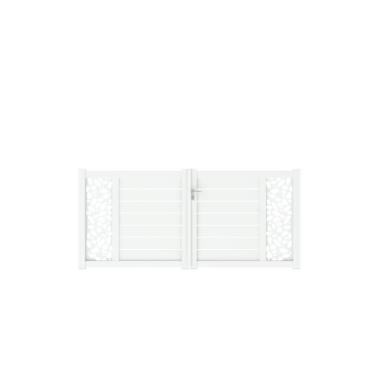 Portail battant CATANE galet alu H.136 x l.300 blanc RAL 9016 brillant D Main Image