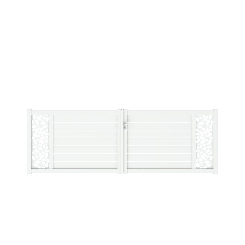 Portail battant CATANE galet alu H.136 x l.400 blanc RAL 9016 brillant D Main Image