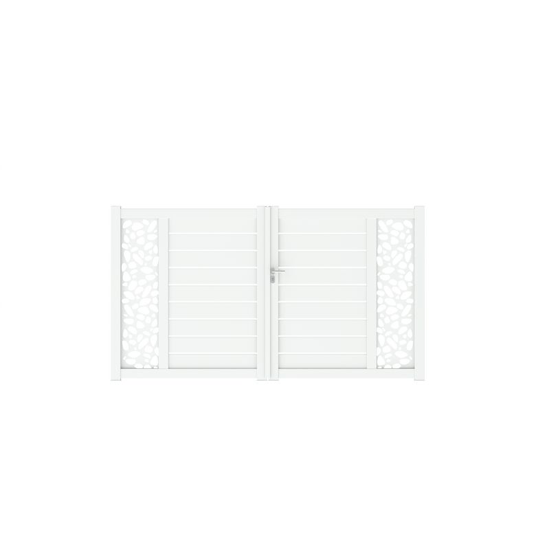 Portail battant CATANE galet alu H.168 x l.300 blanc RAL 9016 brillant D Main Image