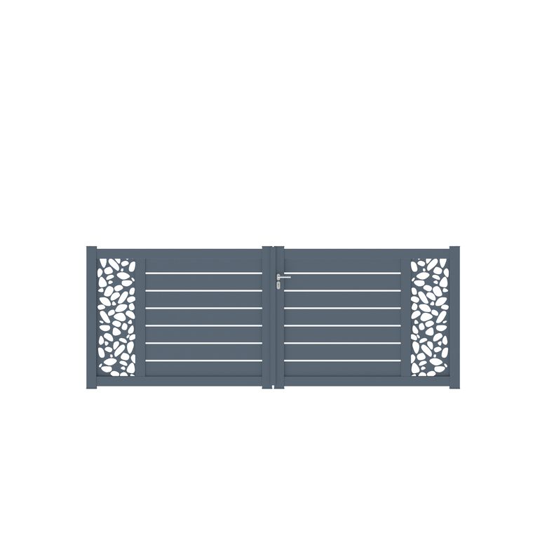 Portail battant Aluminium Catane galet