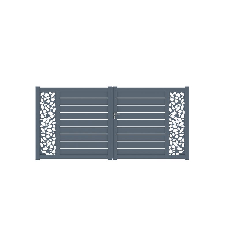 Portail battant Aluminium Catane galet