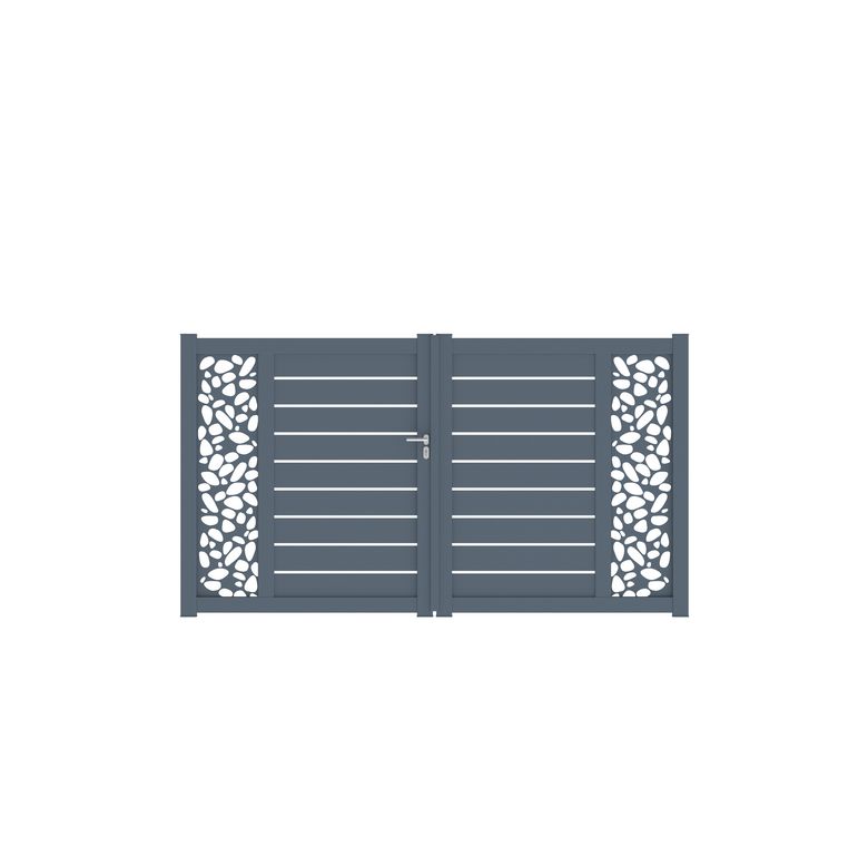 Portail battant Aluminium Catane galet