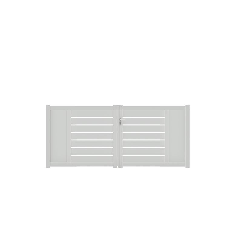 Portail battant CATANE barreaudé alu H.136 x l.300 blanc RAL 9016 brillant D Main Image