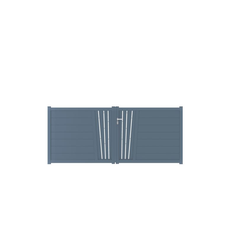 Portail battant Aluminium Pise décor feuille-Lapeyre