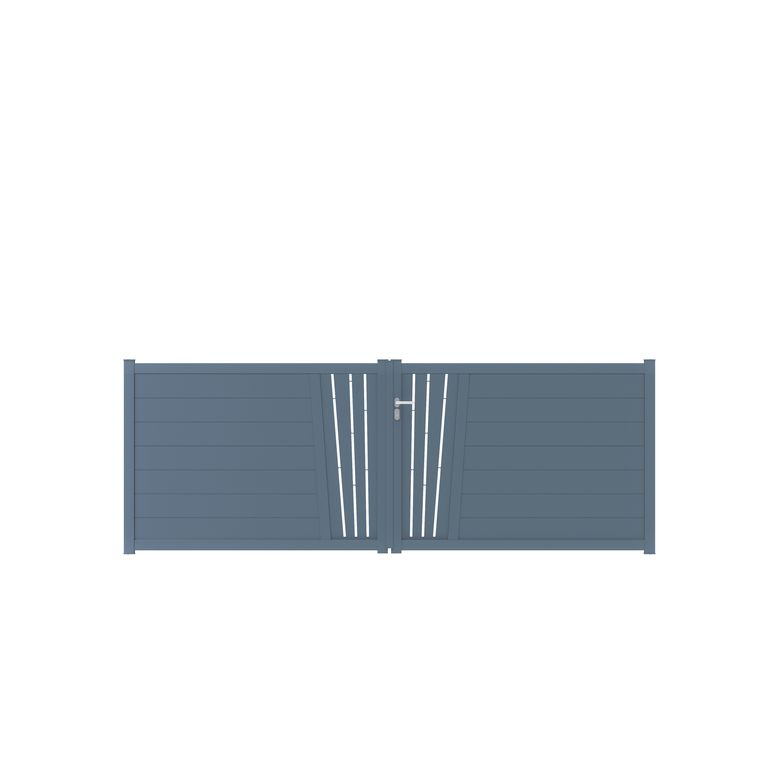 Portail battant Aluminium Pise décor soleil