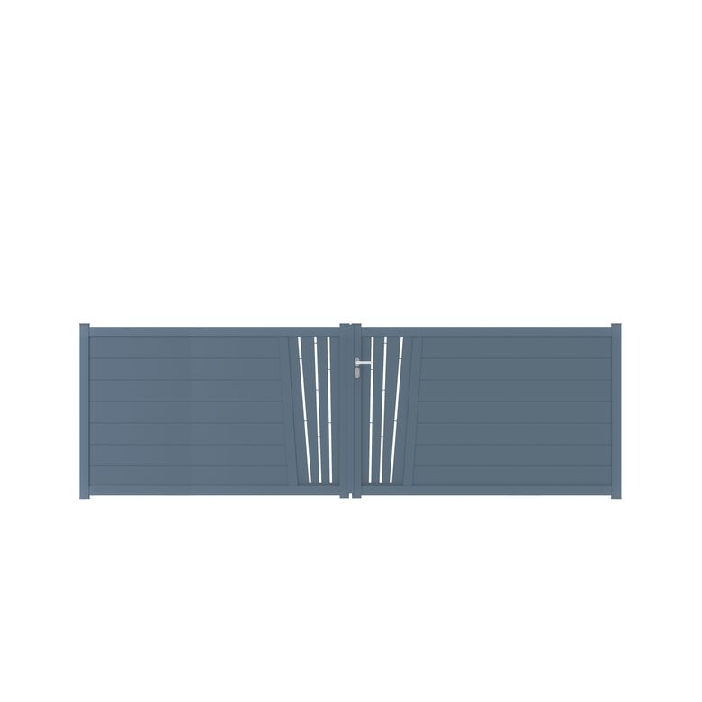 Portail battant PISE soleil aluminium H.129 x l.400 gris anthracite RAL 7016 FS Main Image