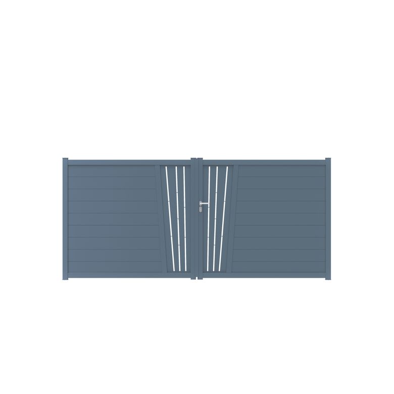 Portail battant Aluminium Pise décor soleil