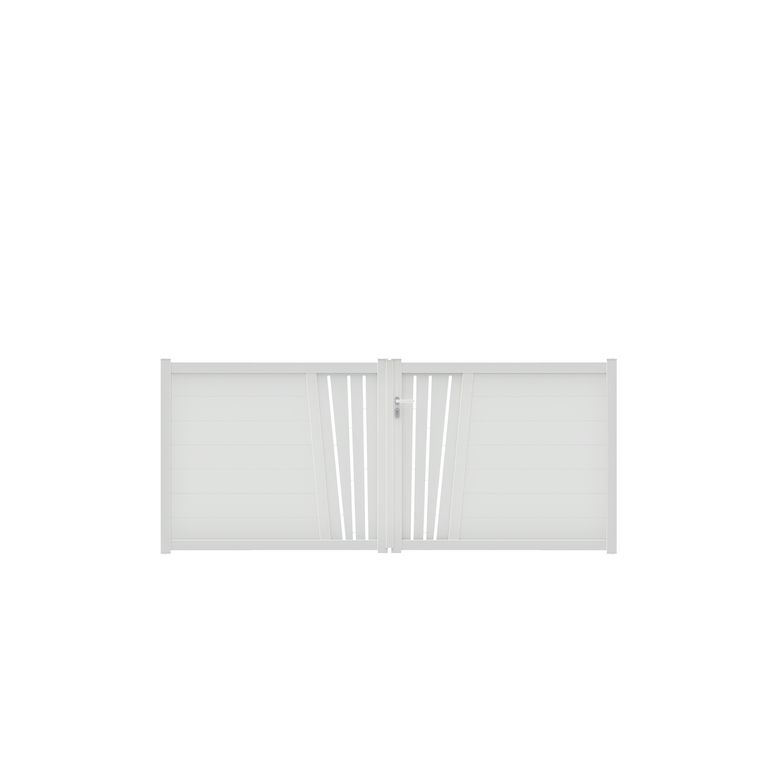 Portail battant PISE soleil alu H.129 x l.300 blanc neige RAL 9016 brillant Main Image