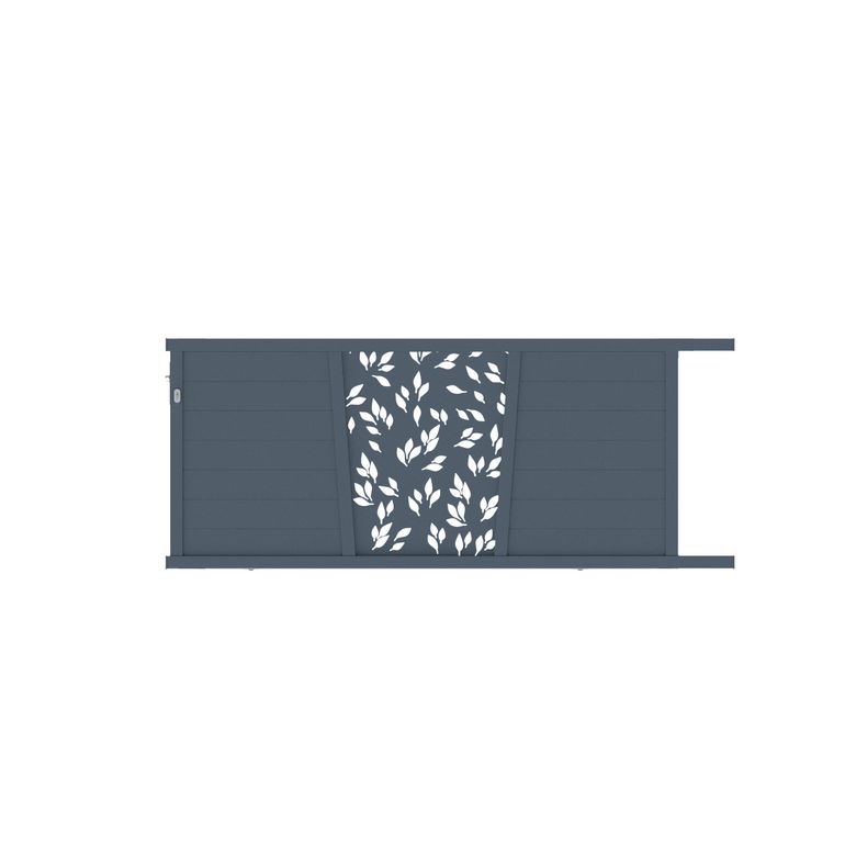 Portail coulissant Aluminium Pise décor feuille-Lapeyre