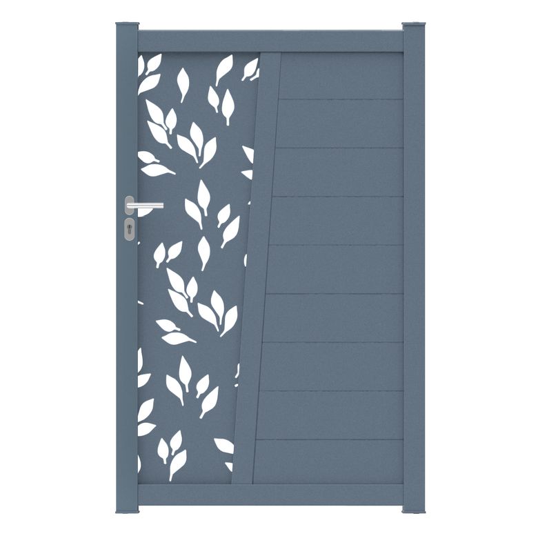 Portillon aluminium Pise décor feuille