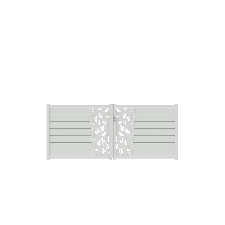 Portail battant PISE feuille alu H.129 x l.300 blanc neige RAL 9016 brillant Main Image