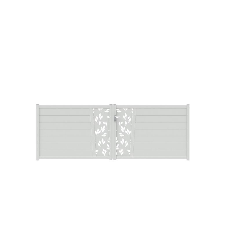 Portail battant Aluminium Pise décor feuille-Lapeyre