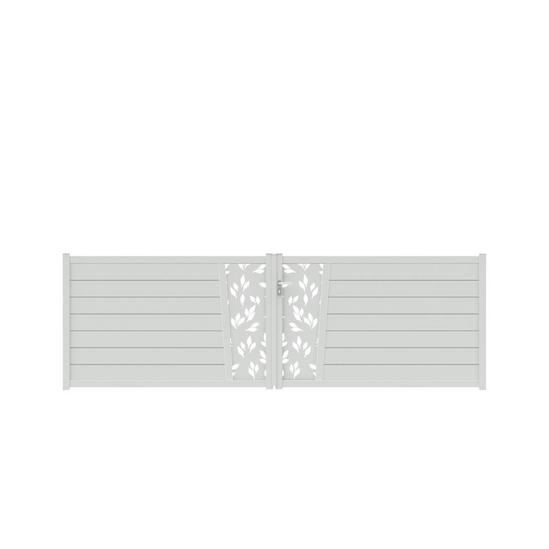 Portail battant PISE feuille alu H.129 x l.400 blanc neige RAL 9016 brillant Main Image