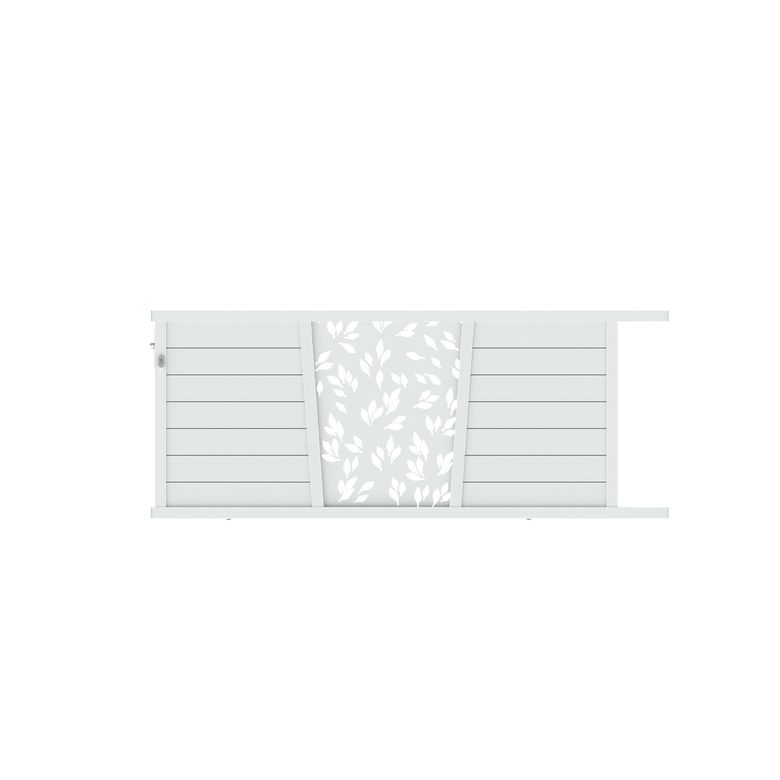 Portail coulissant PISE feuille alu H.123 x l.300 blanc RAL 9016 brillant Main Image