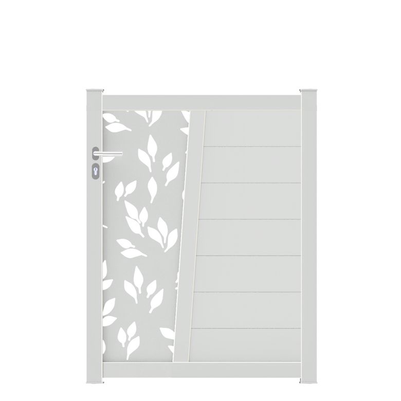 Portillon PISE feuille aluminium  H.129 x l.100 blanc neige RAL 9016 brillant Main Image