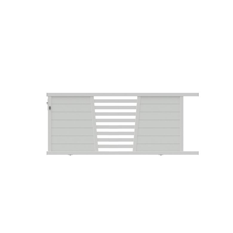 Portail coulissant PISE barreau alu H.123 x l.300 blanc RAL 9016 brillant Main Image