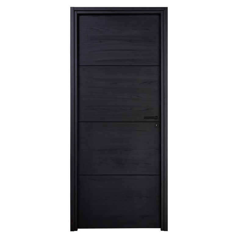 Bloc-porte ROXIE fin de chantier inserts noir | Lapeyre