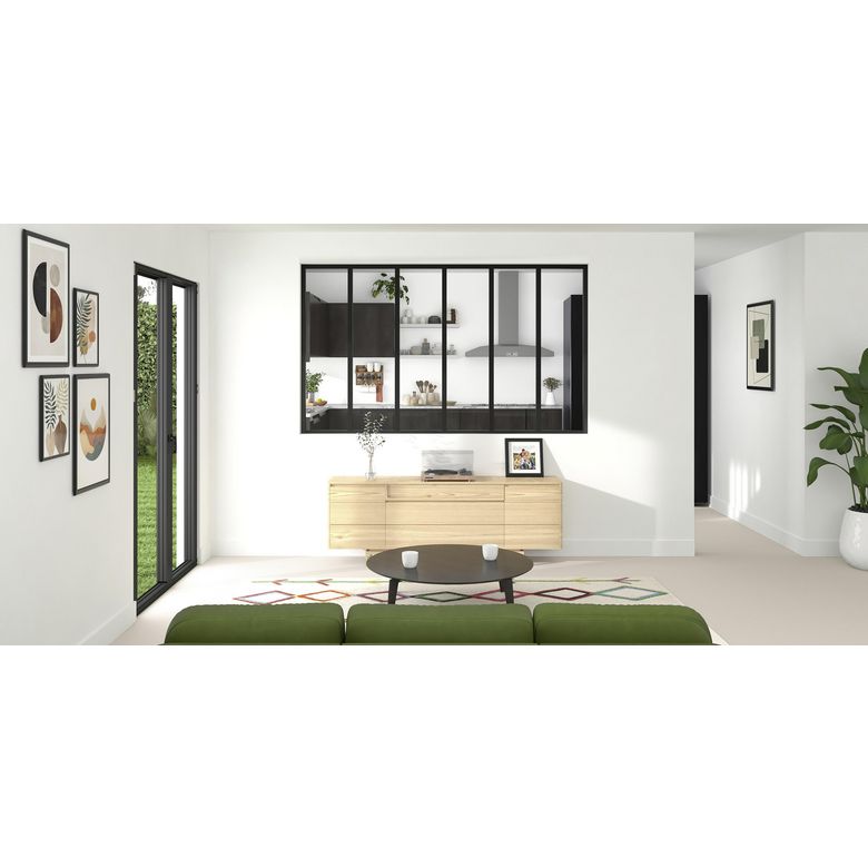 Kit verrière RHEA aluminium 6 vitrage transparent - Lapeyre