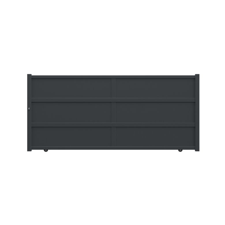 Portail coulissant ENNA aluminium H.160 x l.375 gris anthracite RAL 7016 Main Image