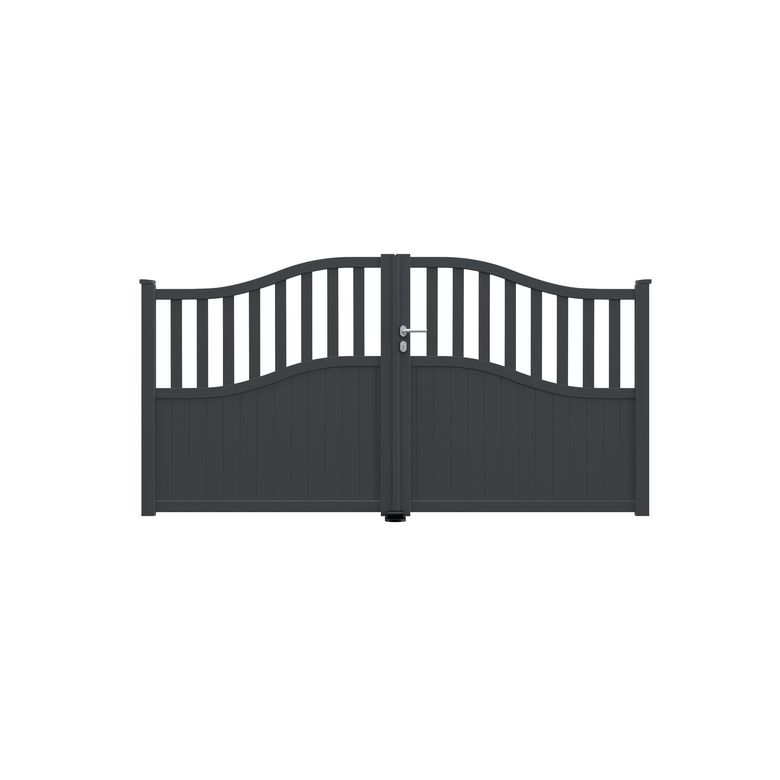 Portail battant VILDAN aluminium H.160 x l.300  gris anthracite RAL 7016 droit Main Image