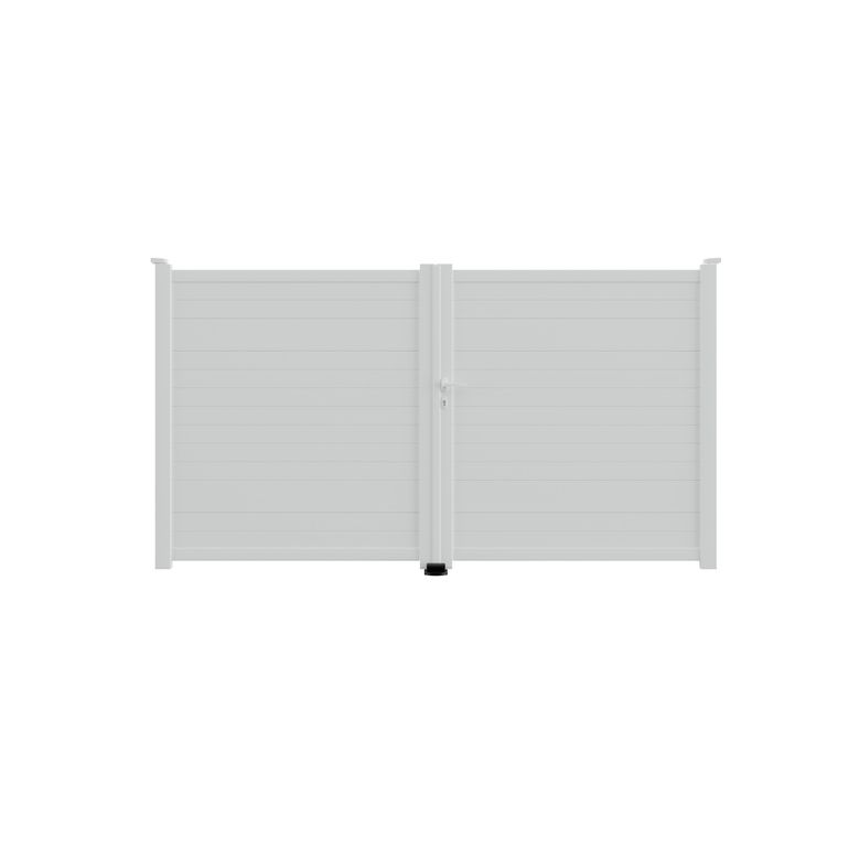 Portail battant VINH aluminium H.166 x l.300 blanc RAL 9016 droit Main Image