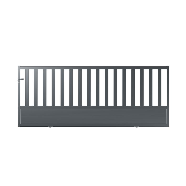 Portail coulissant MASSA aluminium H.120 x l.320 gris anthracite RAL 7016 grainé Main Image