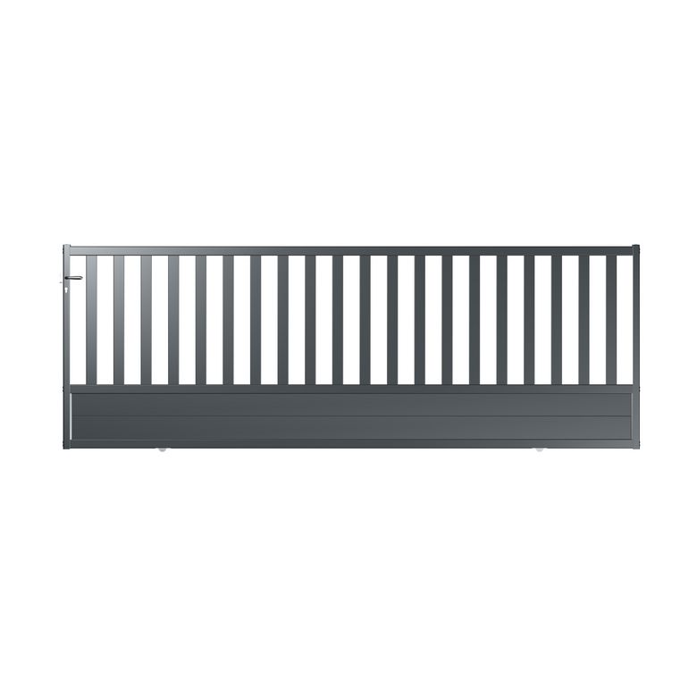 Portail coulissant MASSA aluminium H.120 x l.370 gris anthracite RAL 7016 grainé Main Image