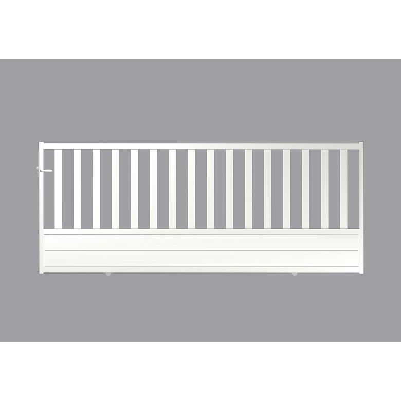 Portail coulissant MASSA aluminium H.120 x l.320 blanc RAL 9016 satiné/lisse Main Image