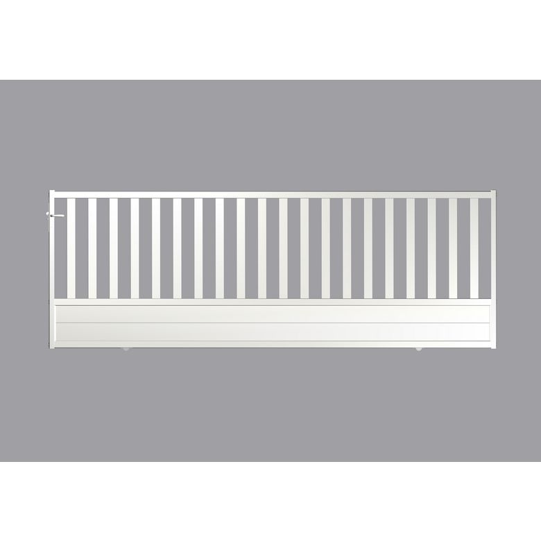 Portail coulissant MASSA aluminium H.120 x l.370 blanc RAL 9016 satiné/lisse Main Image