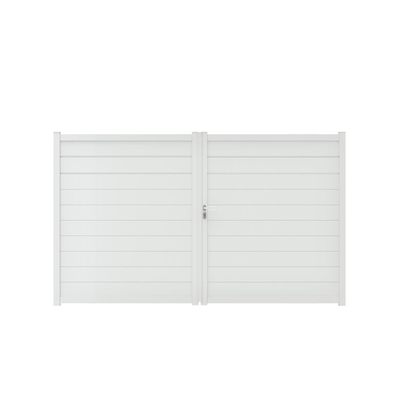 Portail battant AOSTE aluminium H.179 x l.300 blanc neige RAL 9016 brillant Main Image