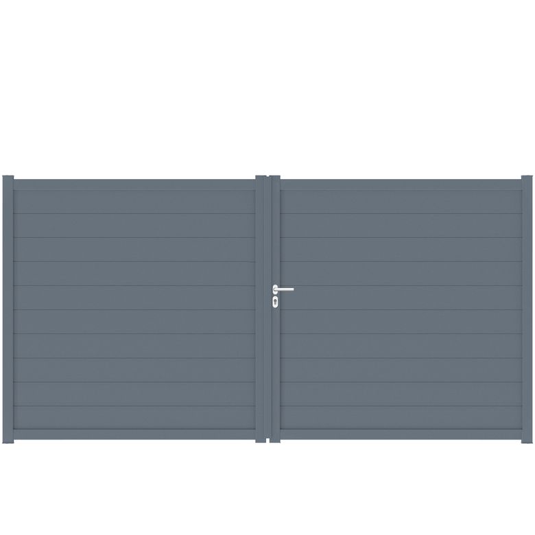 Portail battant BARI aluminium H.177 x l.350 gris anthracite RAL 7016 FS Main Image