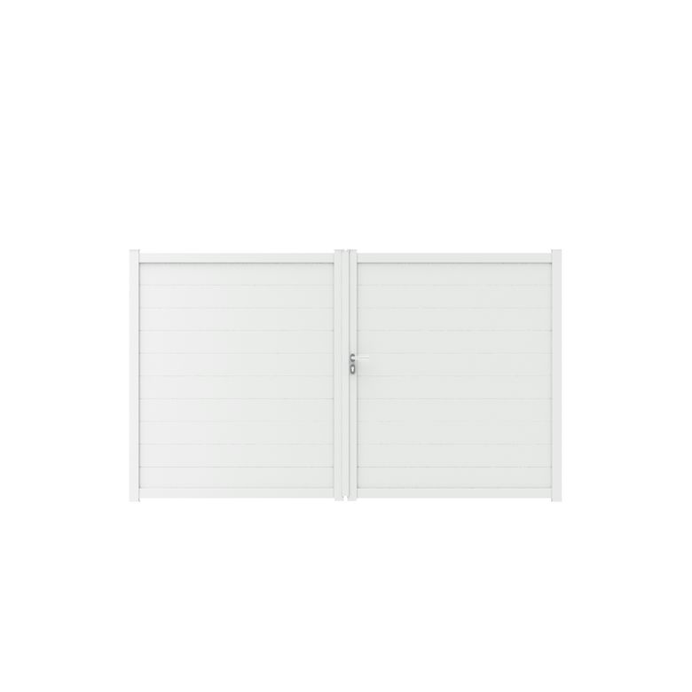 Portail battant BARI aluminium H.177 x l.300 blanc neige RAL 9016 brillant Main Image