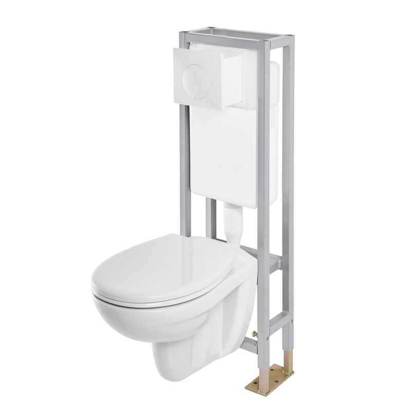 Bâti wc Set In sol sortie verticale + plaque blanche H.110 Main Image
