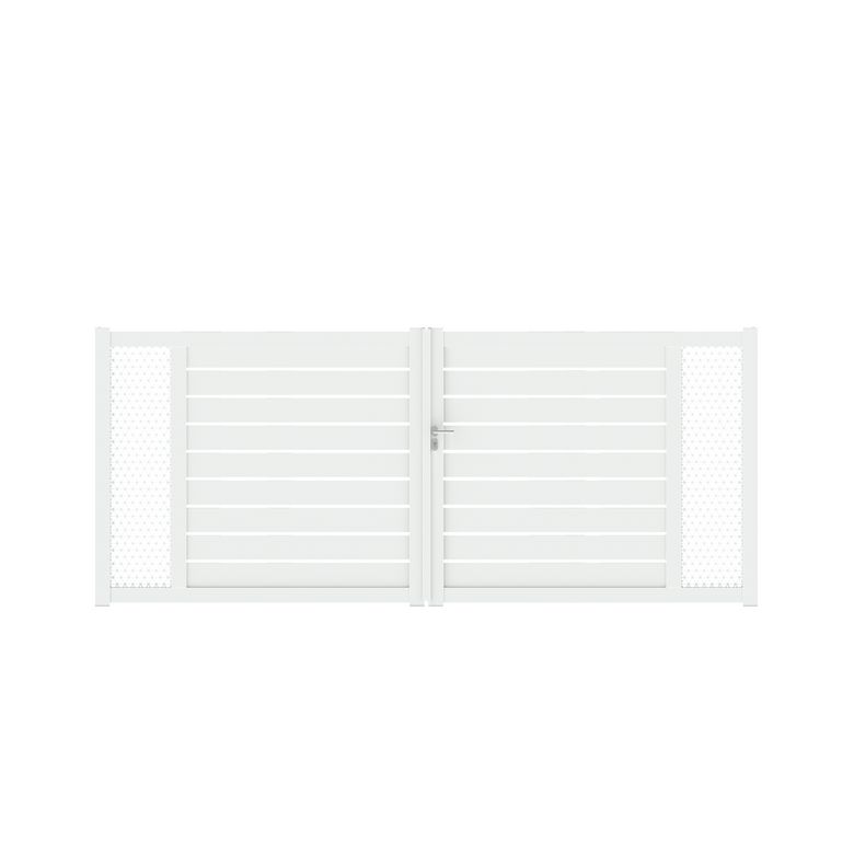 Portail battant CATANE moucharabieh alu H.168 x l.400 blanc RAL 9016 brillant D Main Image