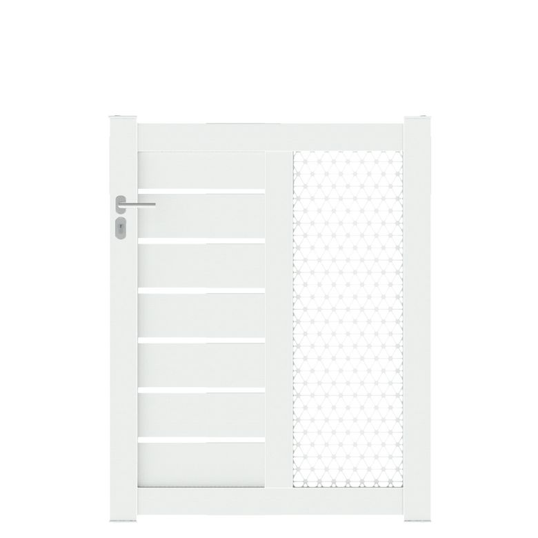 Portillon CATANE moucharabieh aluminium H.136 x l.100 blanc RAL 9016 brillant D Main Image