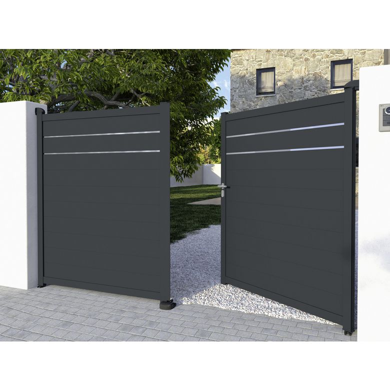 Portail battant Aluminium Aoste -Lapeyre