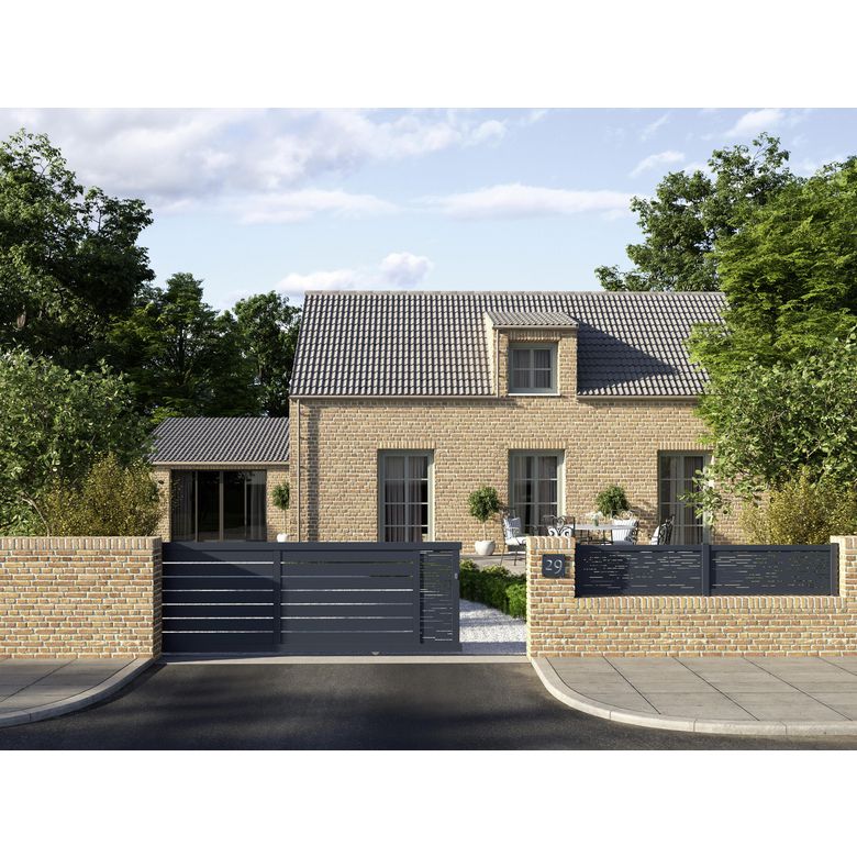 Portail coulissant Aluminium Catane ligne horizontale-Lapeyre