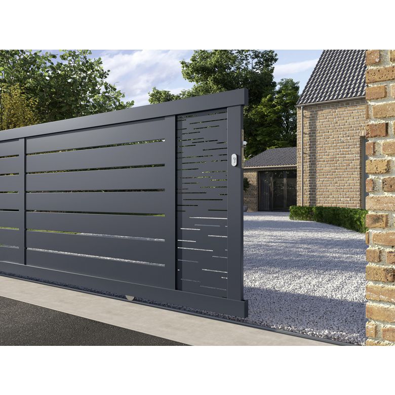 Portail coulissant Aluminium Catane ligne horizontale-Lapeyre