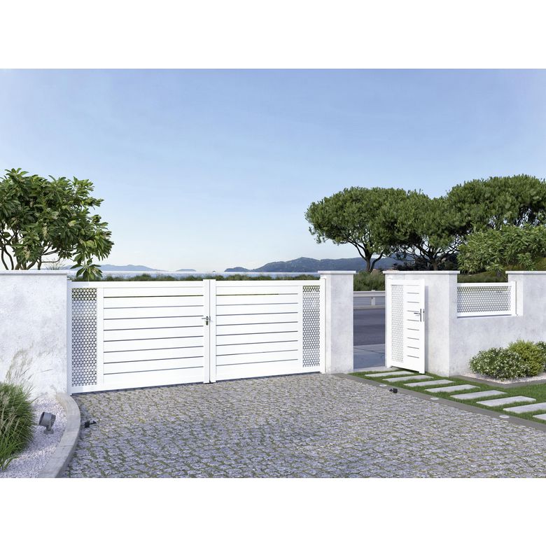 Portail coulissant Aluminium Catane décor moucharabieh-Lapeyre