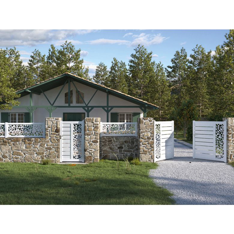 Portillon aluminium Catane décor galet-Lapeyre