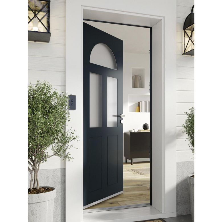 Porte d'entrée Anita Aluminium poignée Iris -Lapeyre