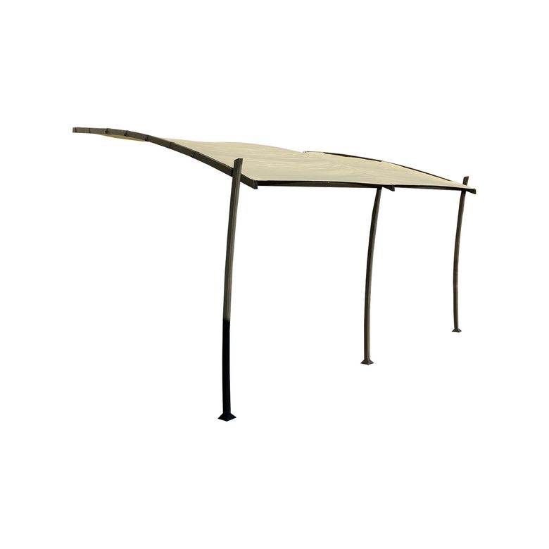 Pergola adossée KYOTO aluminium gris H. 2,15/2,7 m x l. 4 m x P.3,50 m LDD Main Image