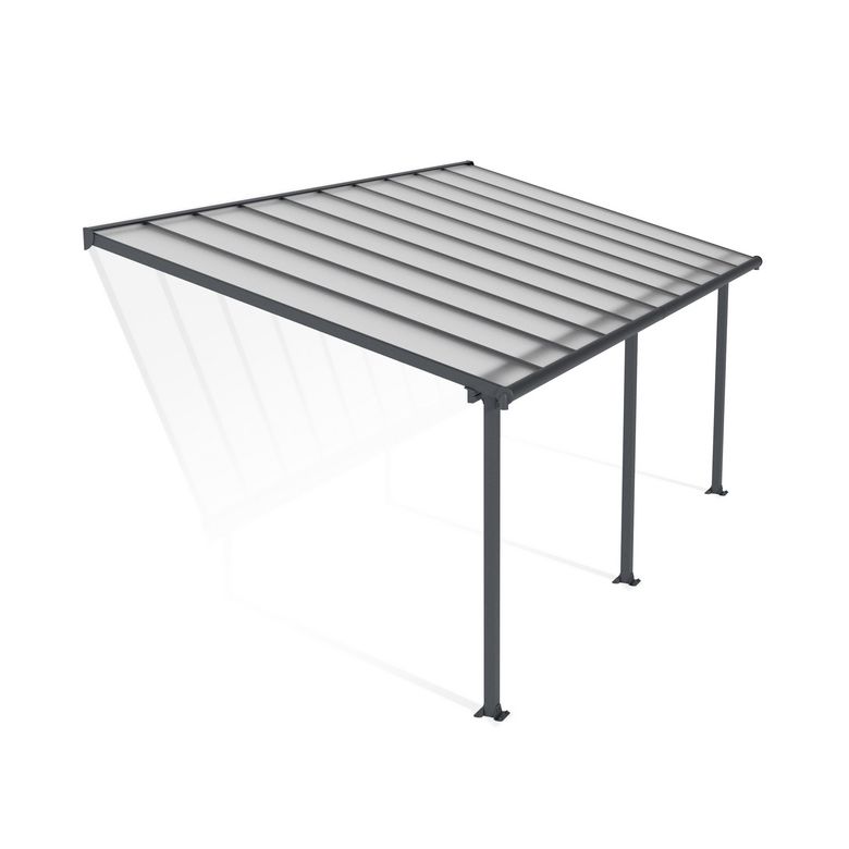 Pergola adossée OLYMPIA aluminium gris H.260 x p.294 x l.610 LDD Main Image