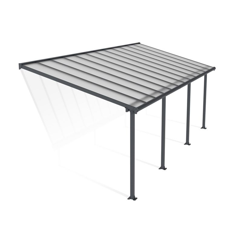 Pergola adossée OLYMPIA aluminium gris H.260 x p.294 x l.730 LDD Main Image