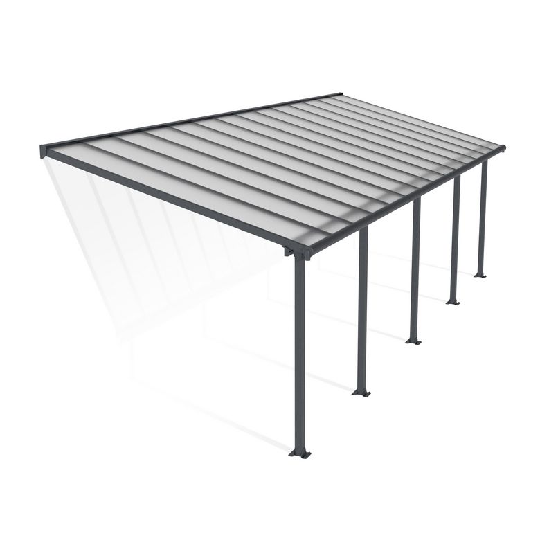 Pergola adossée OLYMPIA aluminium gris H.260 x p.294 x l.851 LDD Main Image